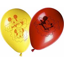 Baloni "Peļuks  Mikijs" (8 gab / 28 cm)